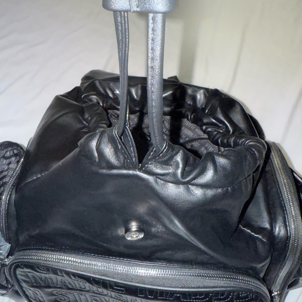 Steve Madden Black Embossed Backpack/Diaper Bag - Picture 9 of 13